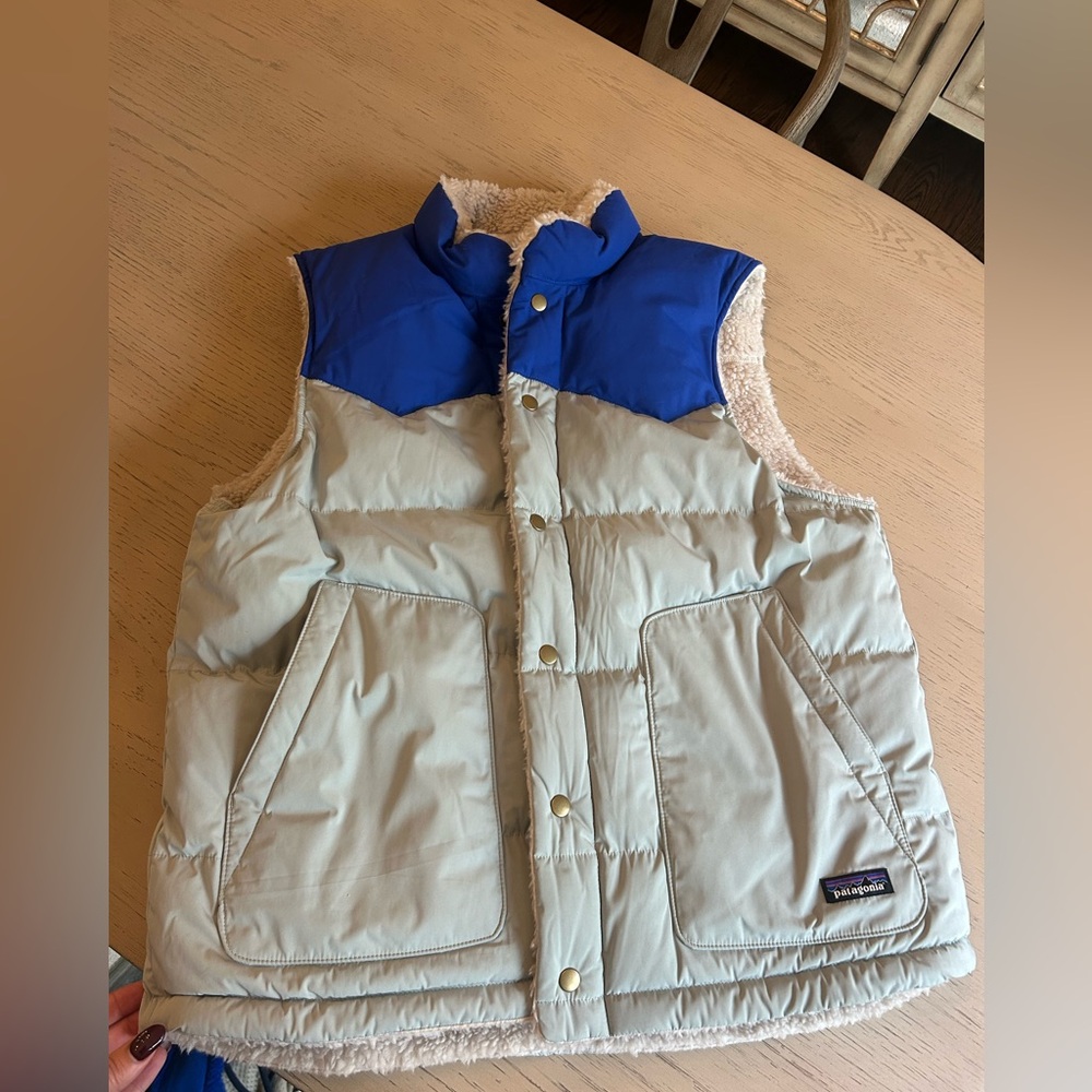 Patagonia Blue and cream Reversable Vest